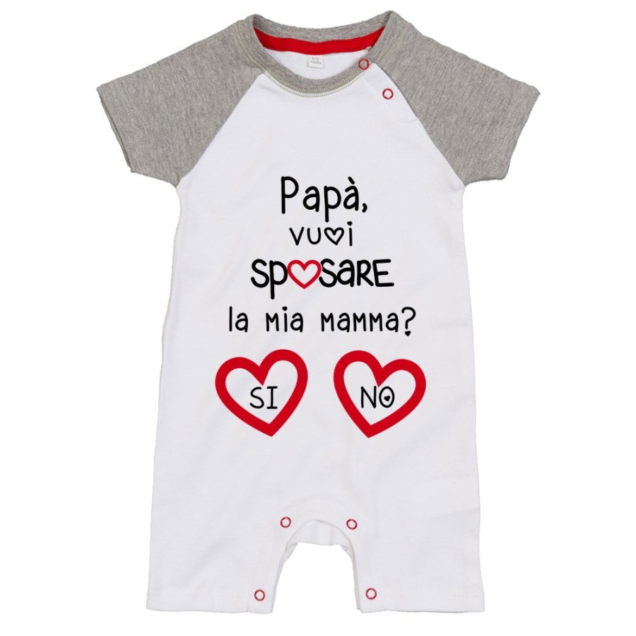 Pagliaccetto neonato papà vuoi sposare la mia mamma? si o no? Per il papà
