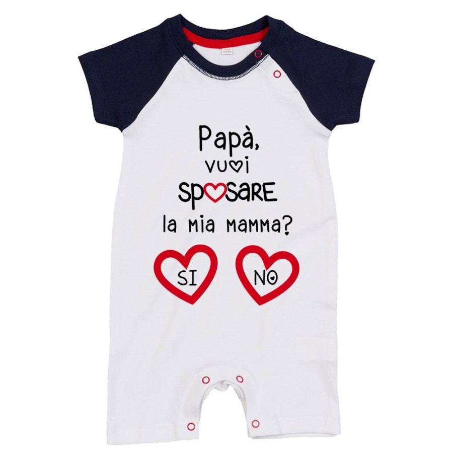 Pagliaccetto neonato papà vuoi sposare la mia mamma? si o no? Per il papà