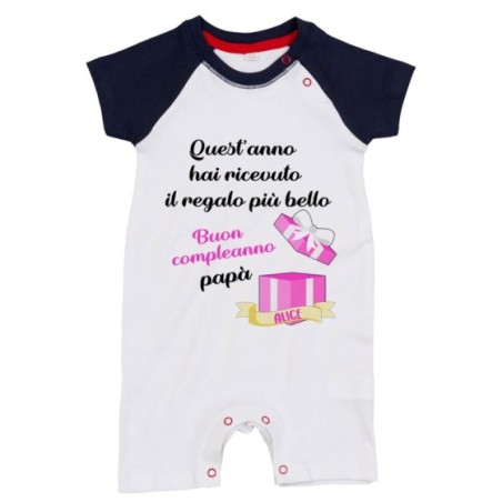 Pagliaccetto personalizzato con nome papà quest'anno hai ricevuto il regalo di compleanno più bello Per il papà