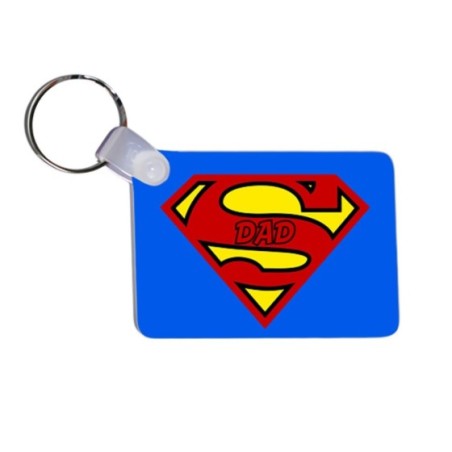 Portachiavi super dad blue background Per il papà