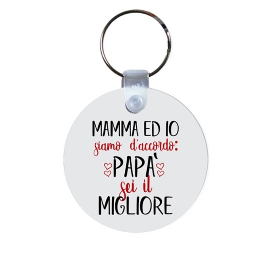 Portachiavi mamma ed io siamo d'accordo papà sei il migliore Per il papà
