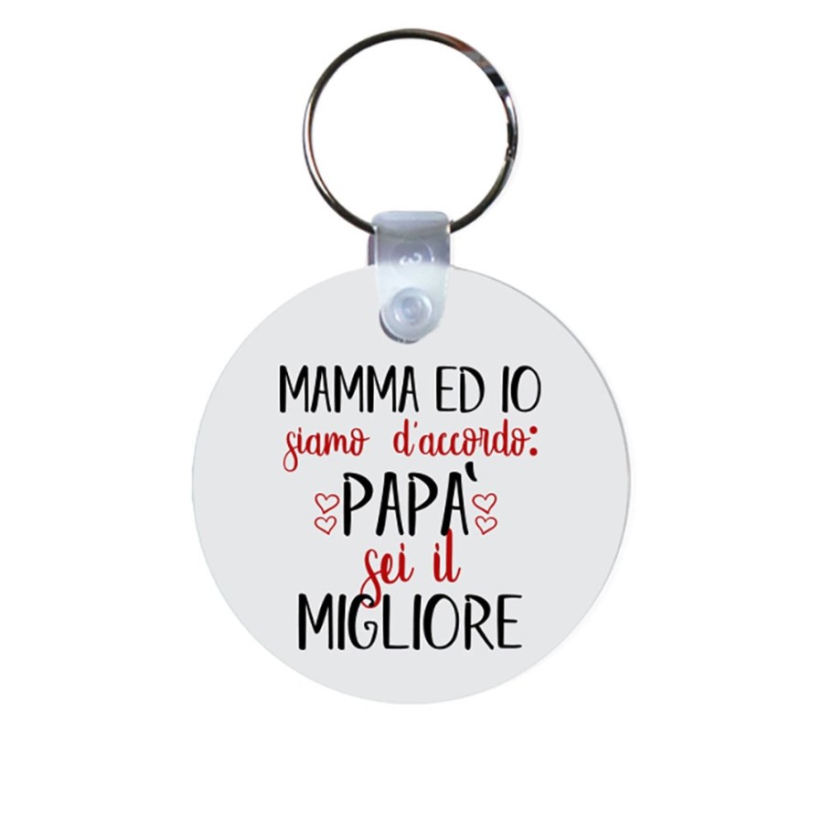 Portachiavi mamma ed io siamo d'accordo papà sei il migliore Per il papà