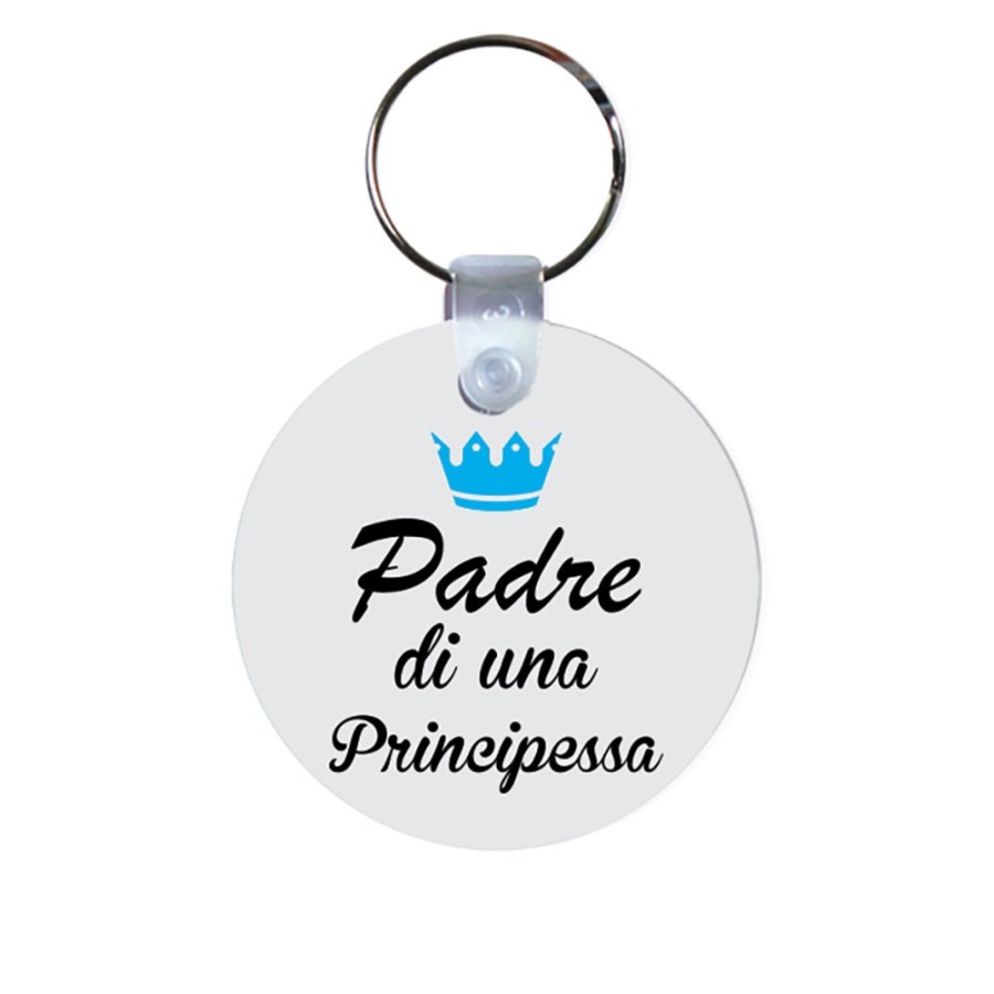 Portachiavi padre di un principe padre di una principessa con corona azzurra Per il papà