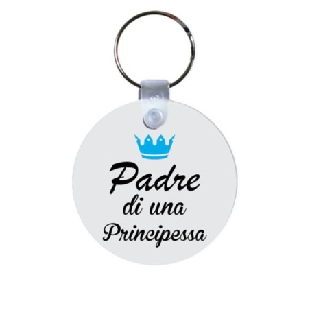 Portachiavi padre di un principe padre di una principessa con corona azzurra Per il papà