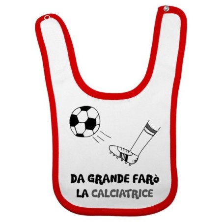 Bavaglino neonato da grande farò il calciatore bianco nero Da grande farò