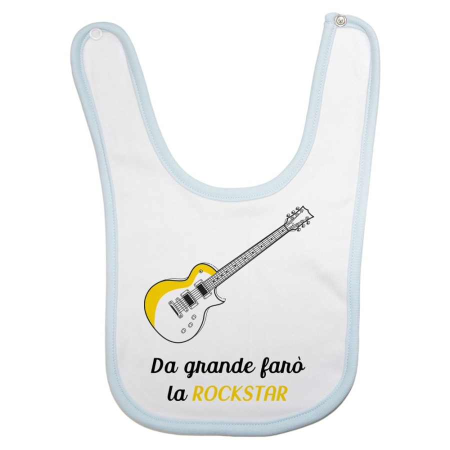 Bavaglino neonato da grande farò la rockstar Da grande farò