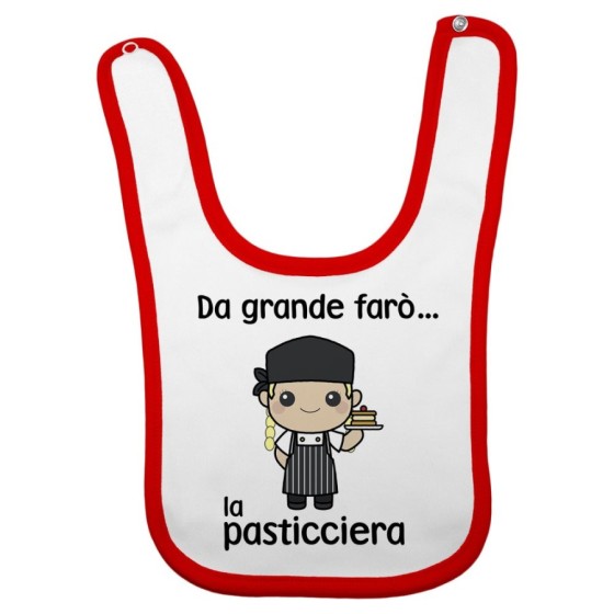 Bavaglino neonato da grande farò il pasticcere Da grande farò