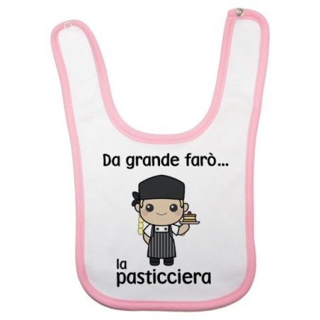 Bavaglino neonato da grande farò il pasticcere Da grande farò