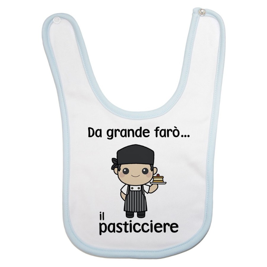 Bavaglino neonato da grande farò il pasticcere Da grande farò