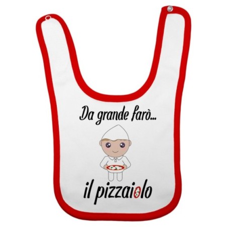 Bavaglino neonato da grande farò il pizzaiolo