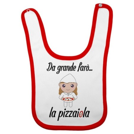Bavaglino neonato da grande farò il pizzaiolo Da grande farò