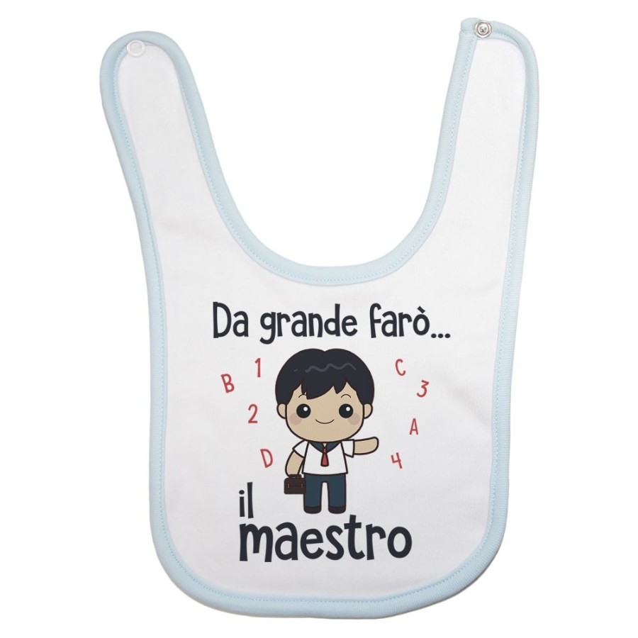 Bavaglino neonato da grande farò il maestro Da grande farò