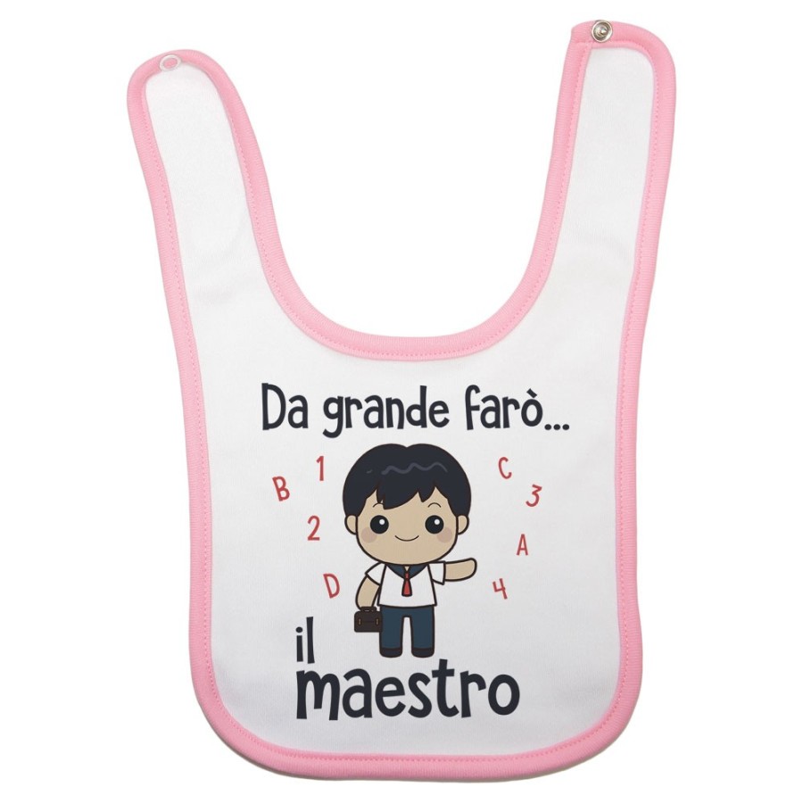 Bavaglino neonato da grande farò il maestro Da grande farò