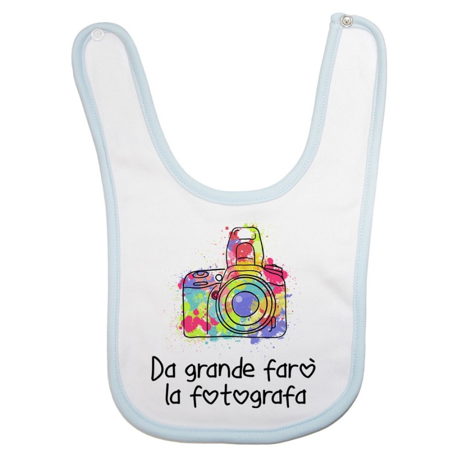 Bavaglino neonato da grande farò il fotografo Da grande farò