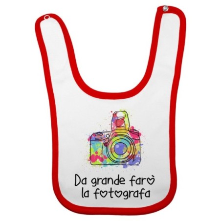 Bavaglino neonato da grande farò il fotografo Da grande farò