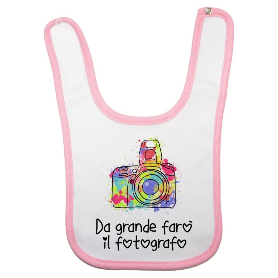 Bavaglino neonato da grande farò il fotografo Da grande farò