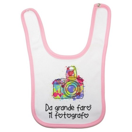 Bavaglino neonato da grande farò il fotografo Da grande farò