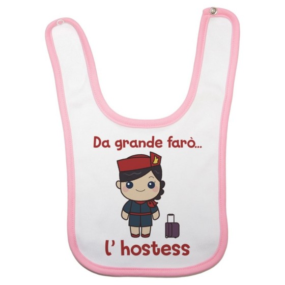 Bavaglino neonata da grande farò l'hostess Da grande farò