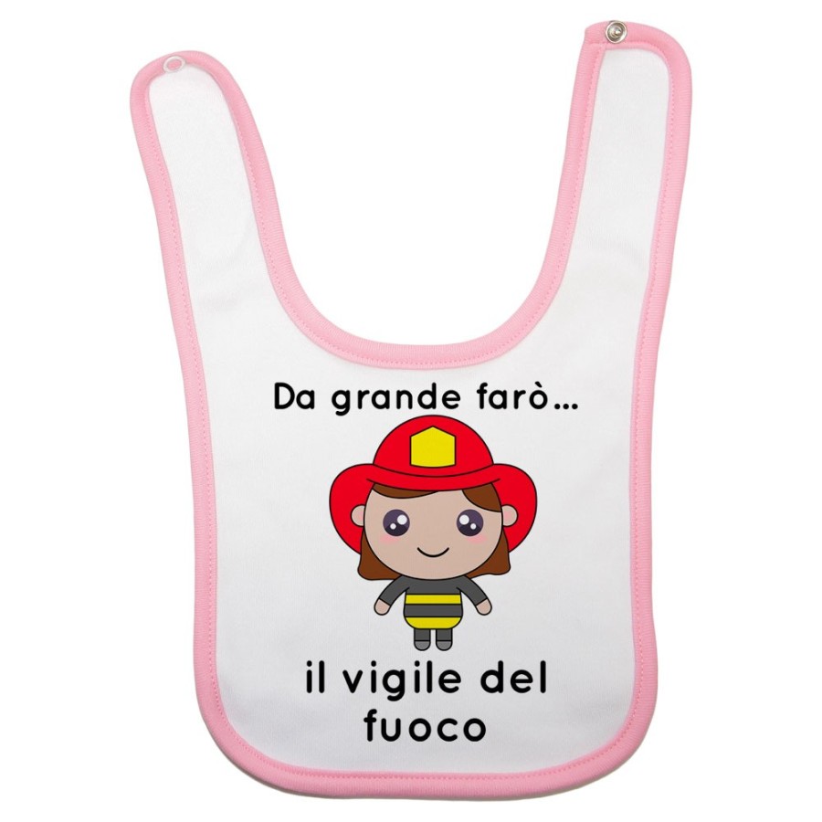 Bavaglino neonato da grande farò il vigile del fuoco Da grande farò