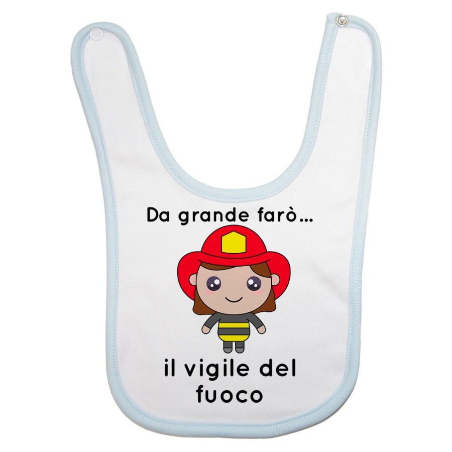 Bavaglino neonato da grande farò il vigile del fuoco Da grande farò