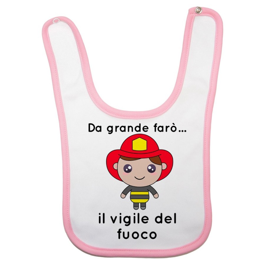 Bavaglino neonato da grande farò il vigile del fuoco Da grande farò