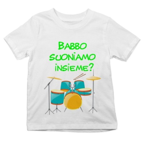 T-shirt bambino babbo suoniamo insieme Per il papà