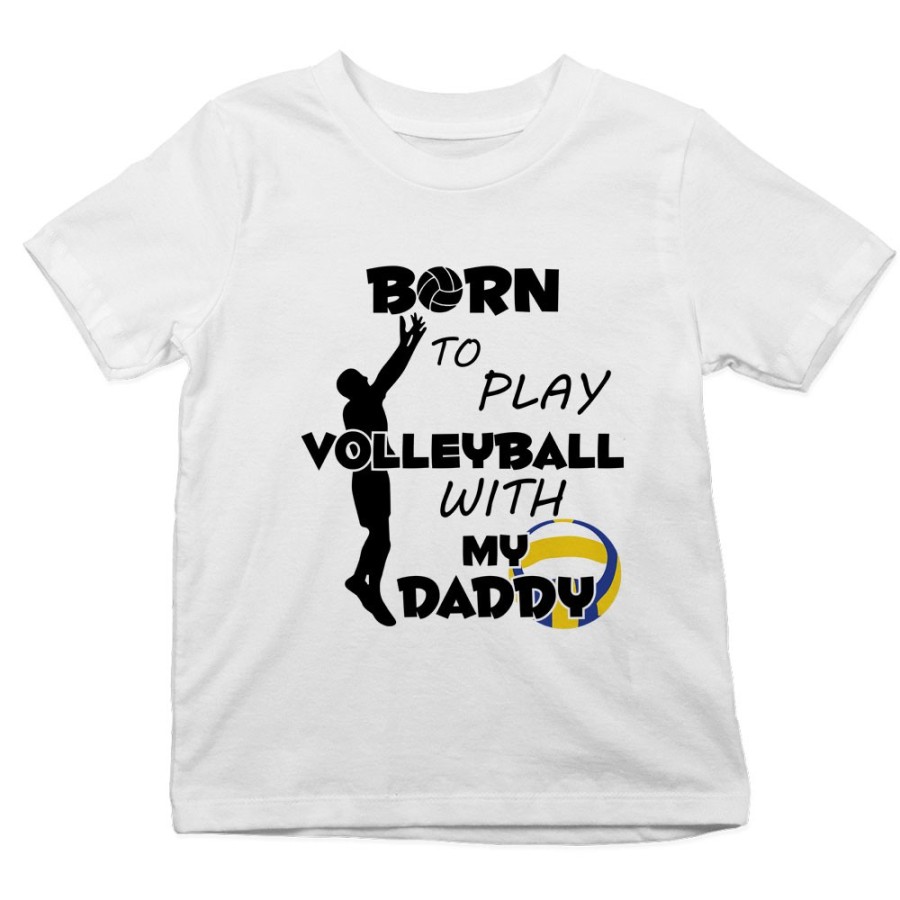 T-shirt bambino born to play volleyball with my daddy Per il papà