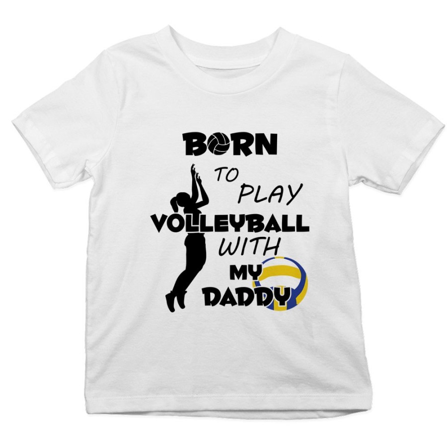 T-shirt bambino born to play volleyball with my daddy Per il papà