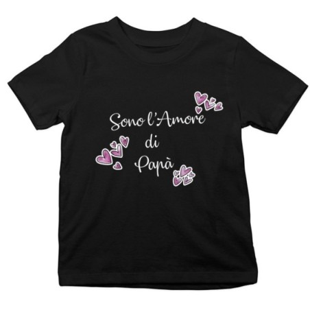 T-shirt bambino sono l'amore di papà cuori watercolor