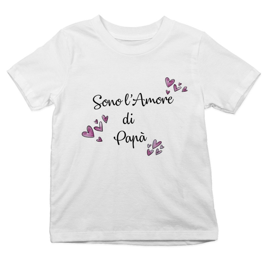T-shirt bambino sono l'amore di papà cuori watercolor Per il papà