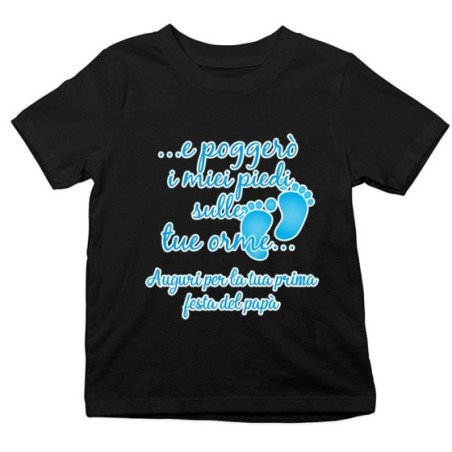 T-shirt bambino e poggerò i miei piedi sulle tue orme auguri per la tua prima festa del papà Per il papà
