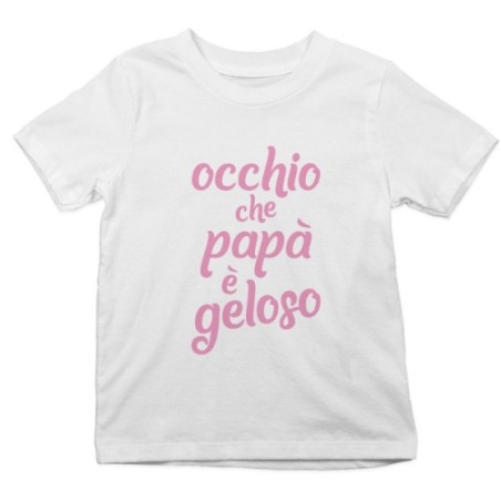 T-shirt bambino occhio che papà è geloso