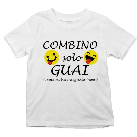 T-shirt bambino combino solo guai come mi ha insegnato papà Per il papà