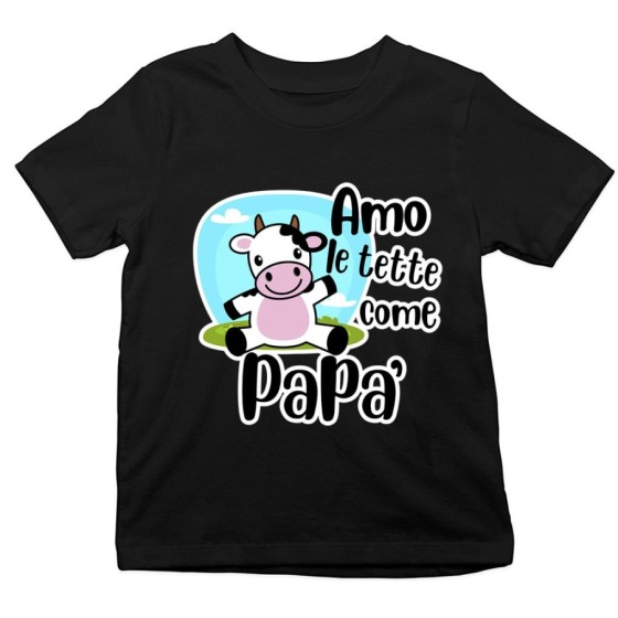 T-shirt bambino amo le tette come papà Per il papà