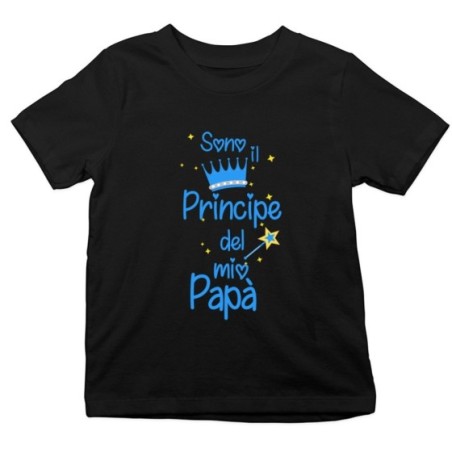 T-shirt bambino sono il principe la principessa del mio papà