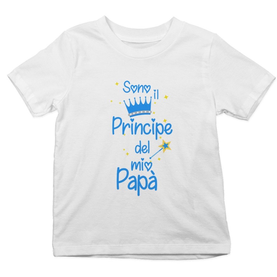 T-shirt bambino sono il principe la principessa del mio papà Per il papà