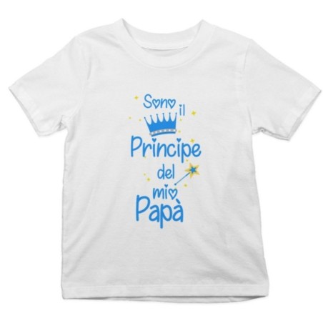 T-shirt bambino sono il principe la principessa del mio papà Per il papà