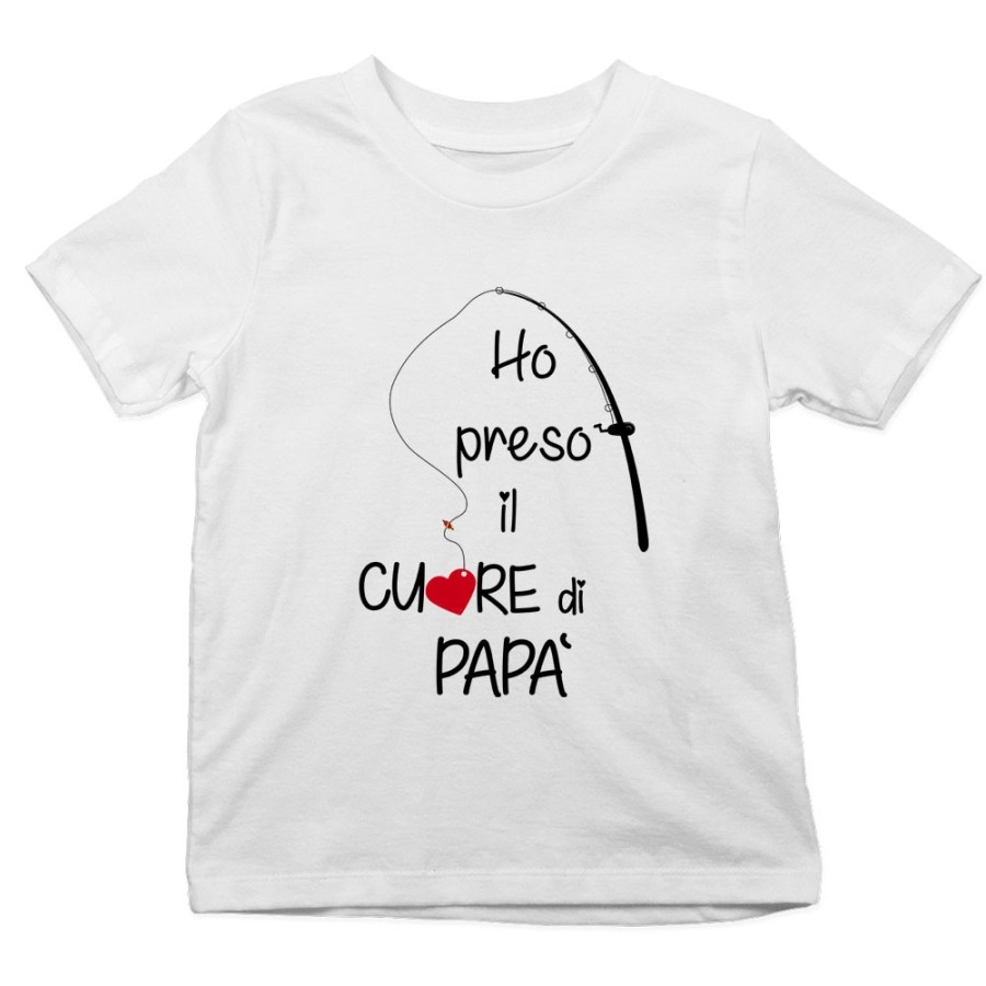 T-shirt bambino ho preso il cuore di papà Per il papà