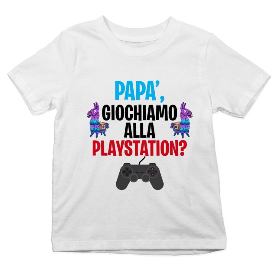 T-shirt bambino papà giochiamo alla playstation Per il papà
