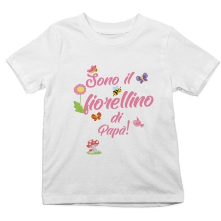 T-shirt bambino sono il fiorellino di papà