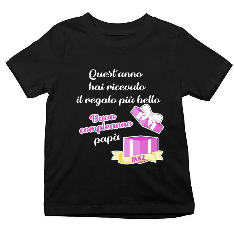 T-shirt bambino personalizzata papà quest'anno hai ricevuto regalo di compleanno più bello Per il papà