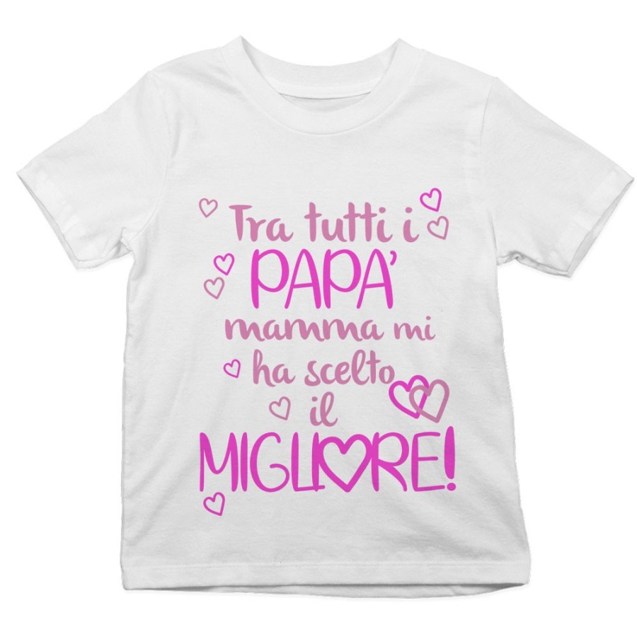 T-shirt bambino tra tutti i papà mamma ha scelto il migliore Per il papà