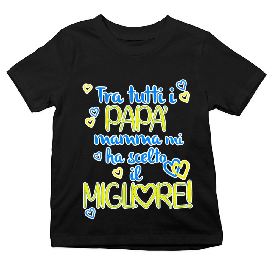 T-shirt bambino tra tutti i papà mamma ha scelto il migliore Per il papà