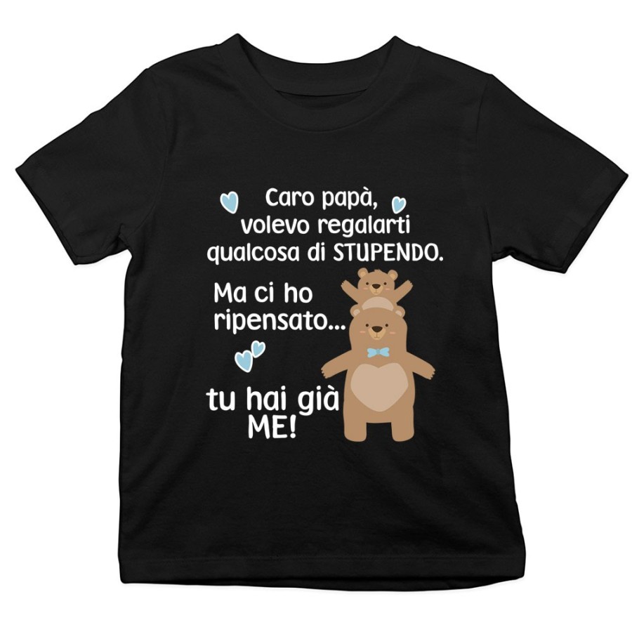 T-shirt bambino papà volevo regalarti qualcosa di stupendo ma tu hai già me Per il papà