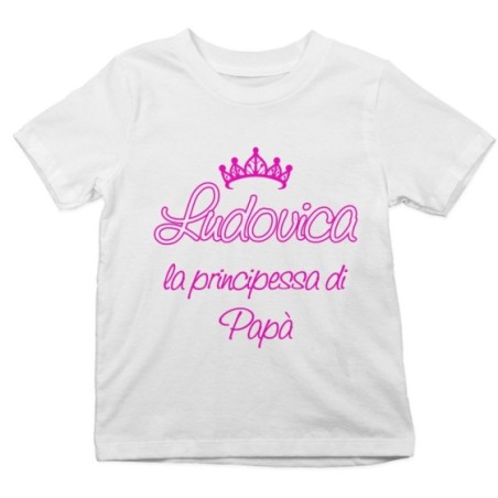 T-shirt bambino personalizzata con nome il principe la...