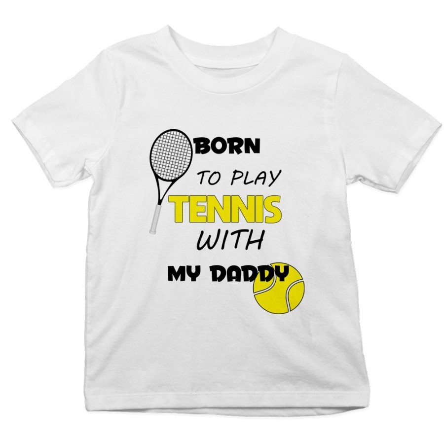 T-shirt bambino born to play tennis with my daddy Per il papà