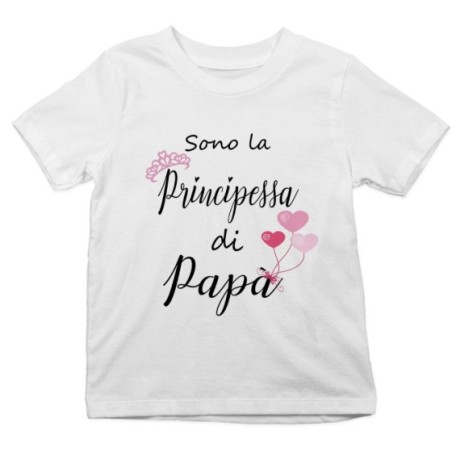 T-shirt bambina sono la principessa di papà