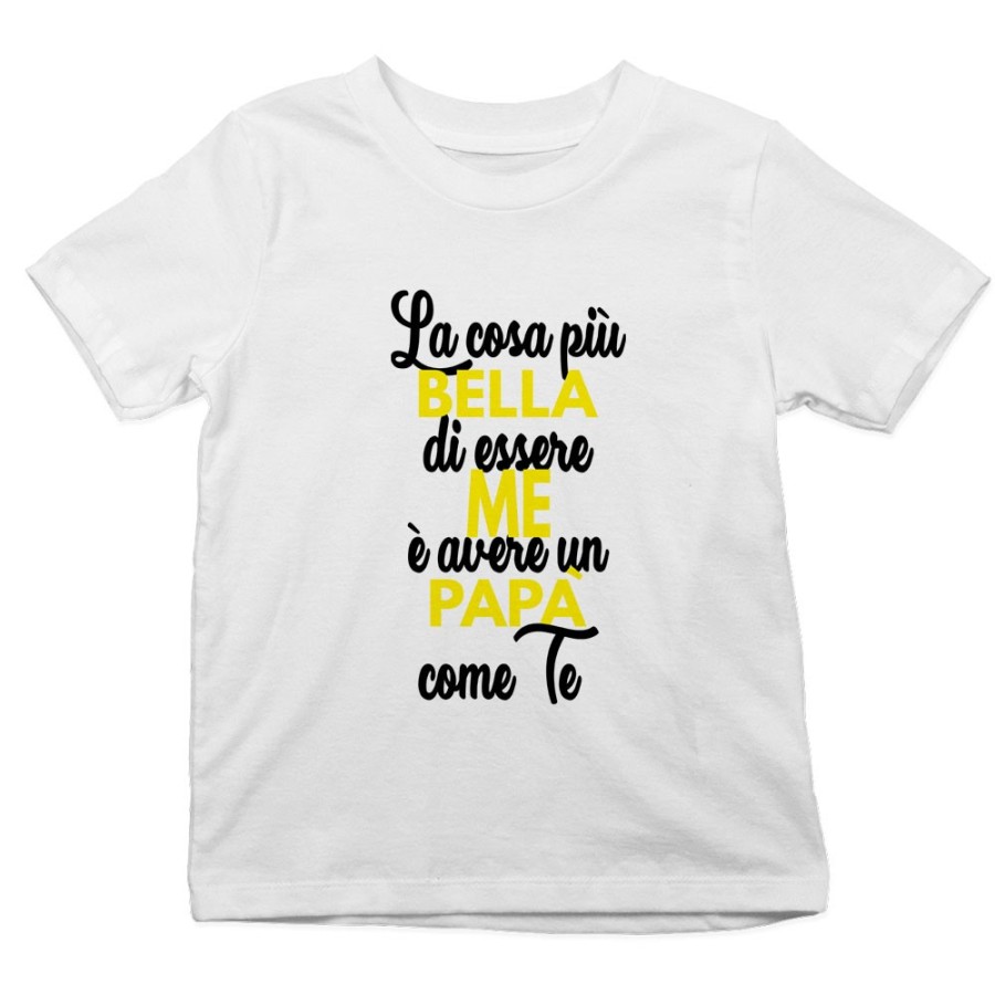 T-shirt bambino la cosa più bella di essere me è avere un papà come te Per il papà