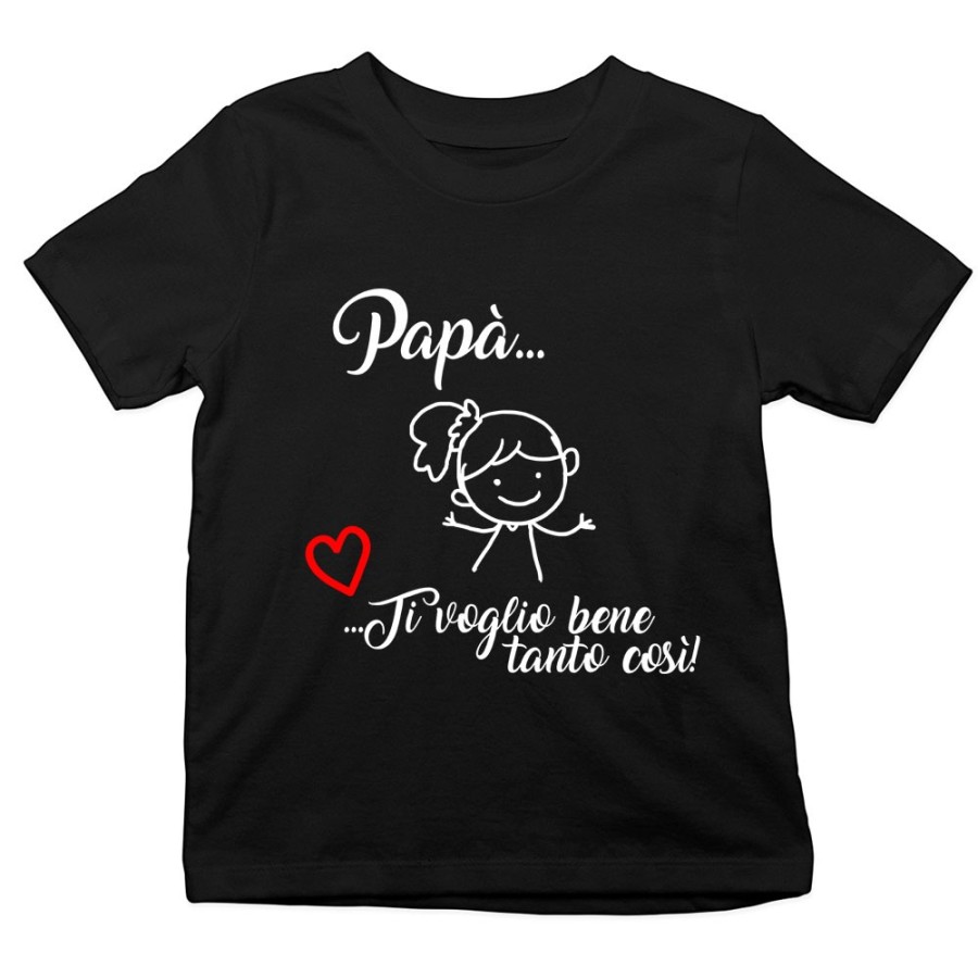 T-shirt bambino papà ti voglio bene tanto così Per il papà