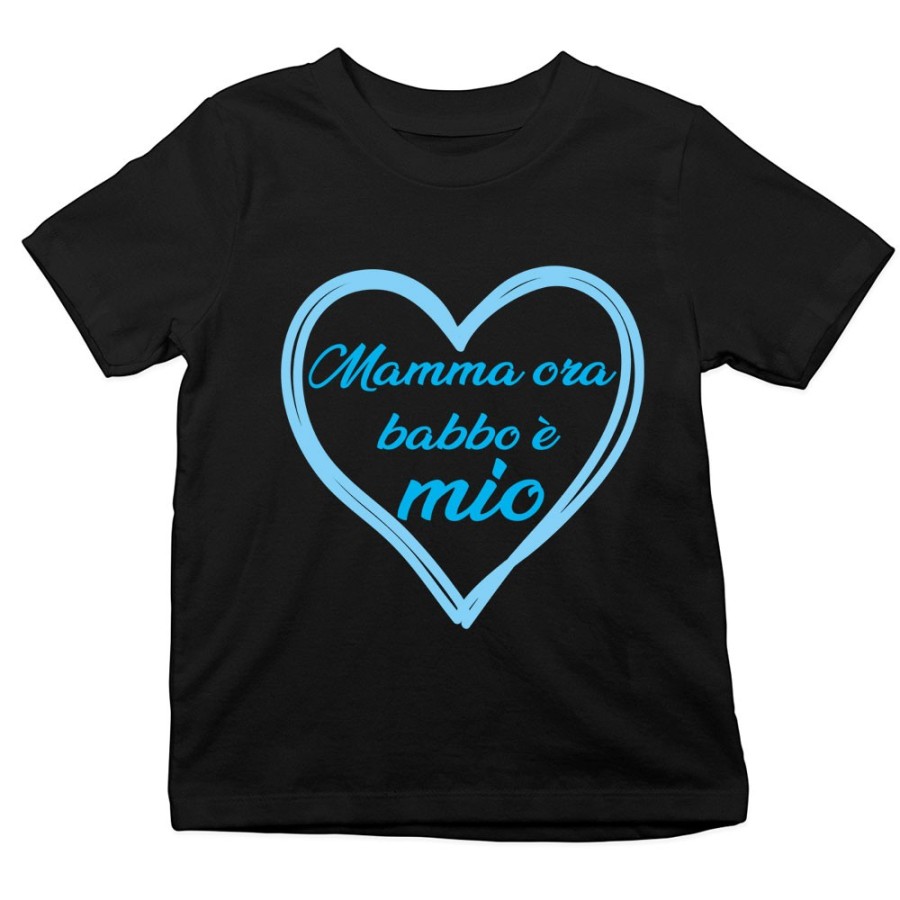 T-shirt bambino mamma ora babbo è mio Per il papà